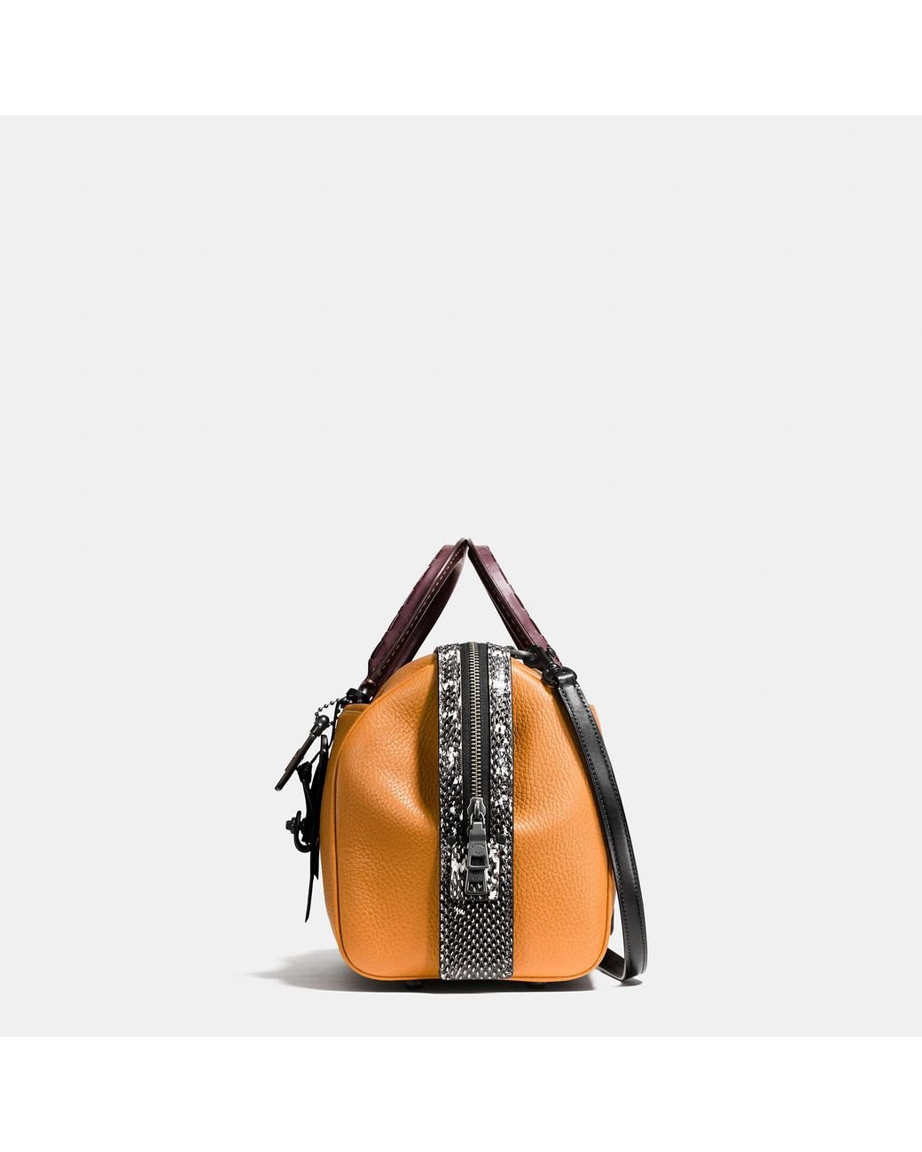 COACH Rogue Satchel In Glovetanned Pebble Leather With Colorblock Snake Detail Lyst